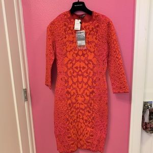 Alexander McQueen leopard knit body con dress